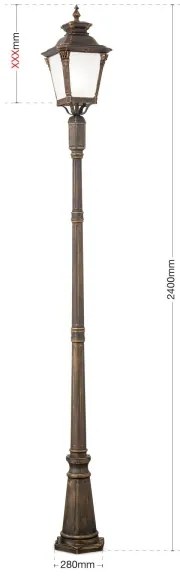 Orion - Vonkajšia lampa AIKO 1xE27/60W/230V 240 cm IP23 bronz/patina