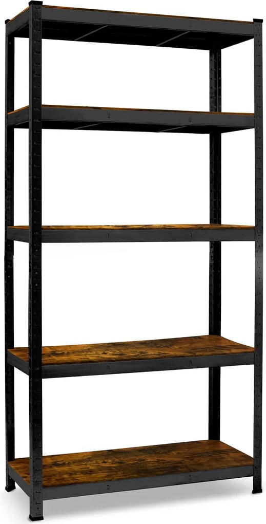 Kovový úložný regál 180 x 90 x 40 cm Humberg HR-852 čierny