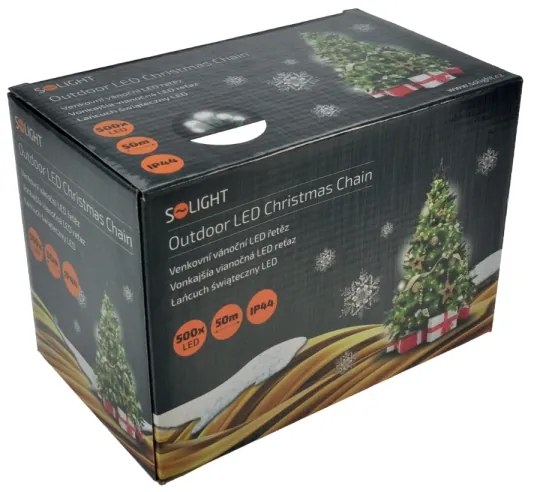 Solight 1V05-W-LED Vonkajšia vianočná reťaz 500xLED/8 funkcií IP44 55m studená biela