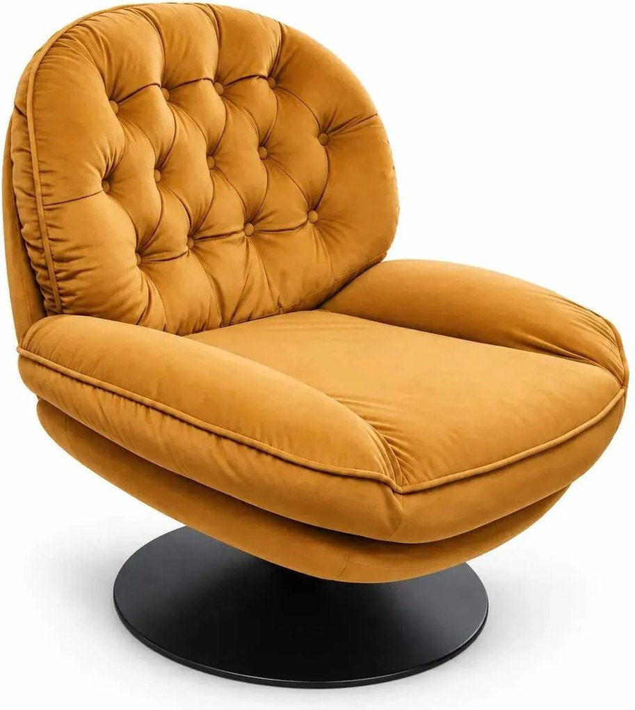 LuxuryForm DESIGN Relaxačné otočné kreslo LUNA - medové