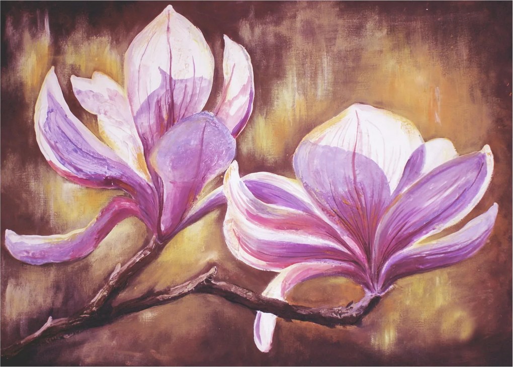 Sklenený obraz - Kvety magnólie (70x50 cm)