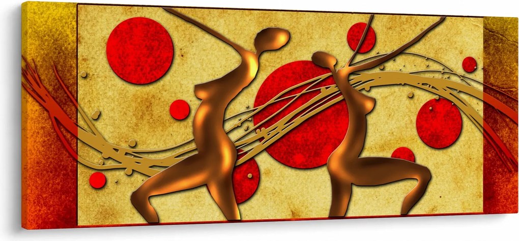 Abstraktný obraz s dvoma ženami (120x50 cm)