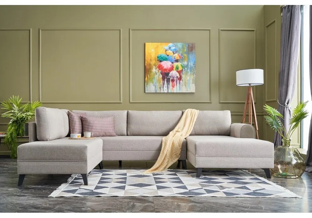 Béžová rohová pohovka (do tvaru "U") Belen – Balcab Home