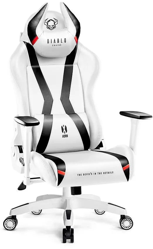 Otočné kreslo King Diablo X-Horn 2.0 biely/čierna