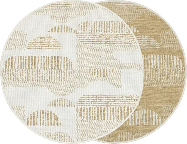 Obojstranný koberec BRUSSELS 206131/10820 béžový / krémový kruh