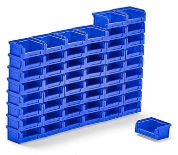 Plastové boxy APART, Š 105 x H 90 x V 55 mm, 50 ks, modré
