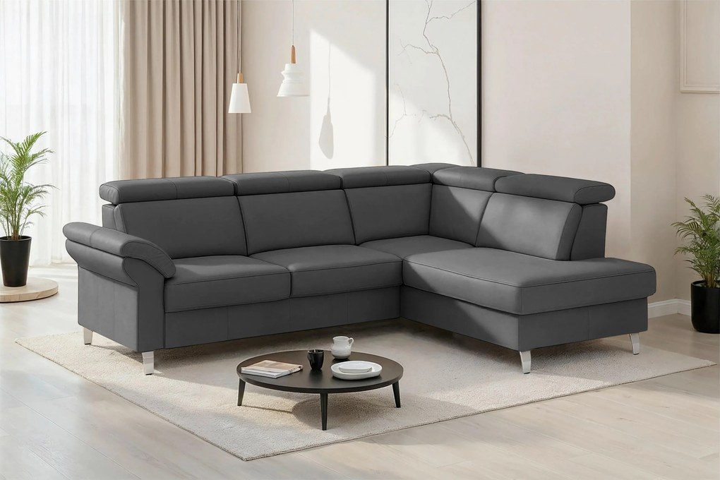 XXXLutz ROHOVÁ SEDAČKA, koža, textil, čierna Sit & More - Sedačky - 000144040936