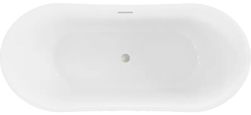 Mexen Montana, voľne stojaca vaňa 180 x 80 cm, biela, brúsená oceľ prepad, 52011808000-97