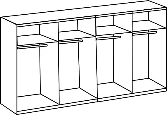 Šatníková skriňa Bern, extra šírka 360 cm/extra výška 236 cm, biela