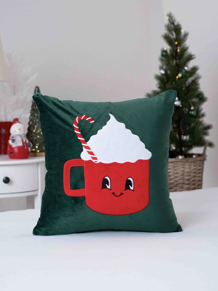 Vianočná obliečka na vankúš mikroplyš 40 × 40 cm - Zimná zábava