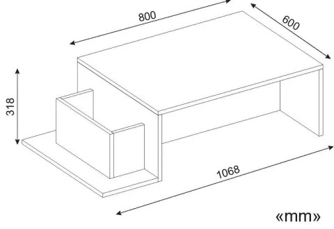 Konferenčný stolík POT 32x107 cm biela