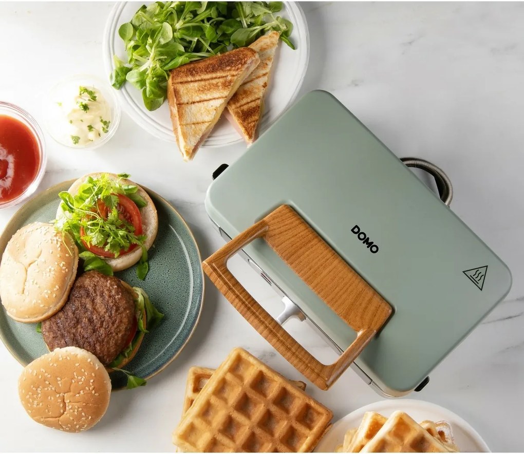 DOMO DO9276C sendvičovač 3v1, matná zelená
