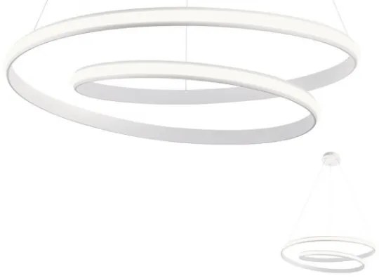Redo 01-1890 - LED stmievateľný luster na lanku TORSION LED/35W/230V, pr. 75 cm, biely