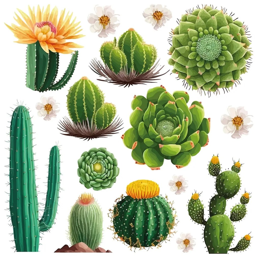 Samolepiaca dekorácia Cactus, 30 x 30 cm