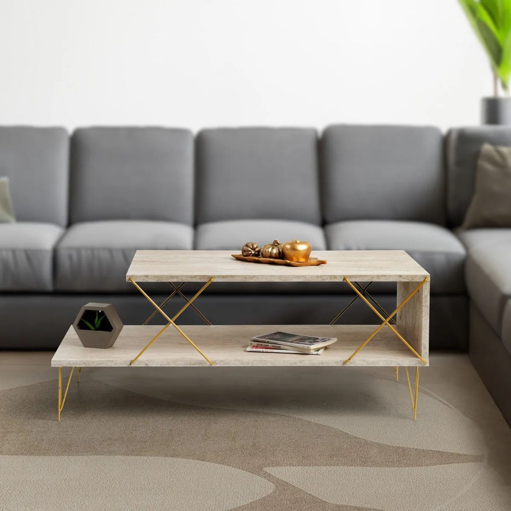 Konferenčný stolík Loire Gold Travertine