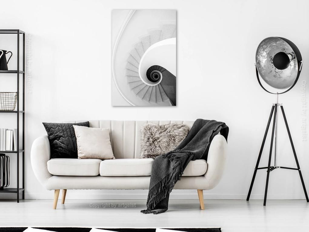 Artgeist Obraz - White Stairs (1 Part) Vertical Veľkosť: 60x90, Verzia: Na talianskom plátne