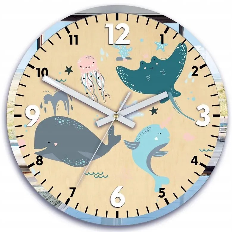 Dětské nástěnné hodiny Mirro Oceán 30 cm vícebarevné