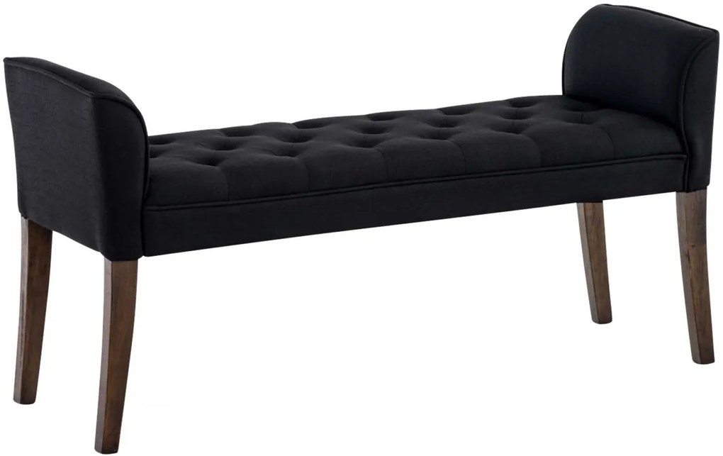 Lavica Cleopatra Chaiselongue látka, nohy antik tmavé - Čierna