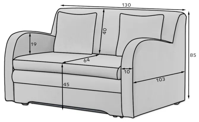 Rozkladacia pohovka ARIO, 130x85x103, nube 03/nube 24