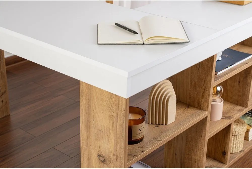 Pracovný stôl v dekore borovice 120x130 cm Vesper – Kalune Design