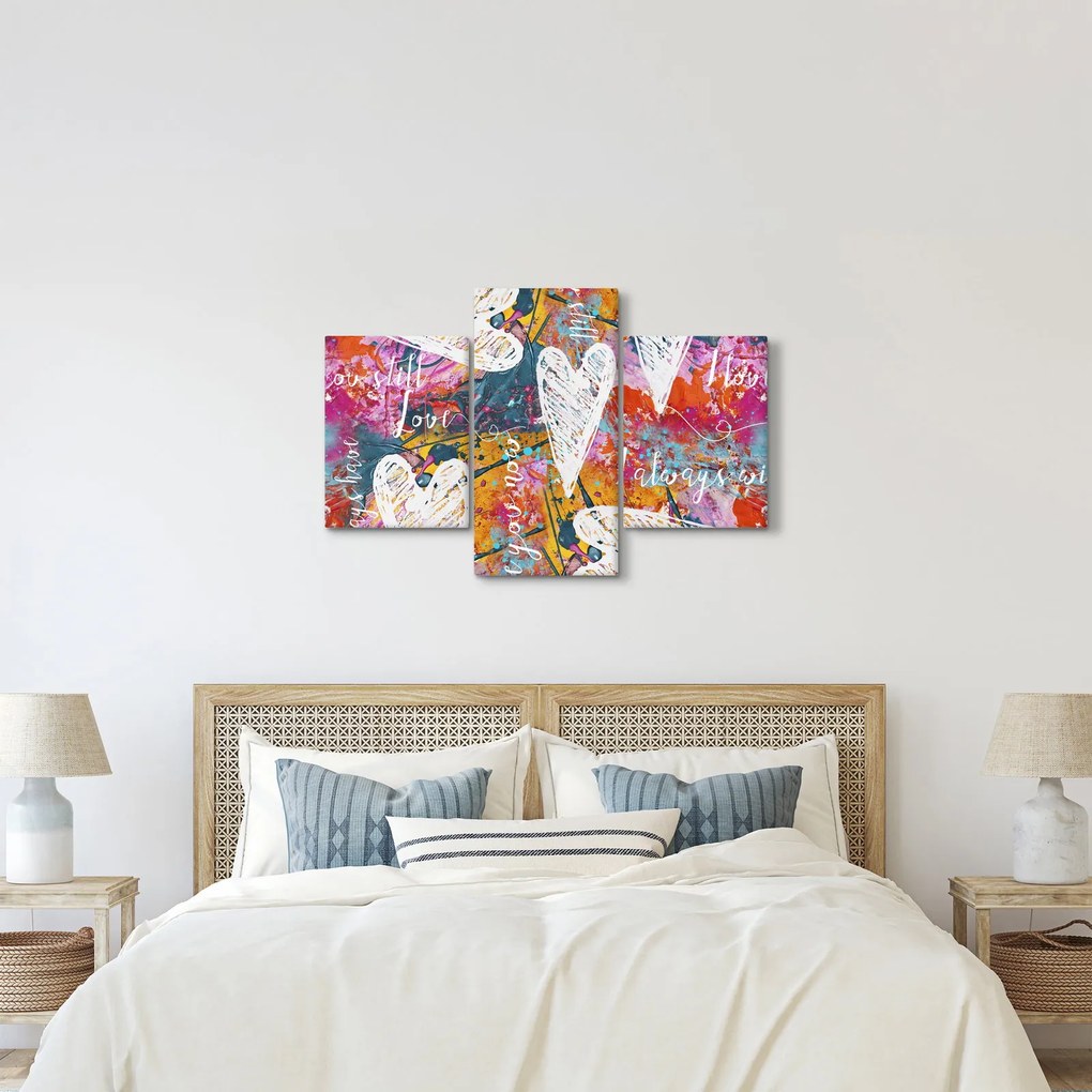 Obraz - Srdce na abstraktnom pozadí (90x60 cm)