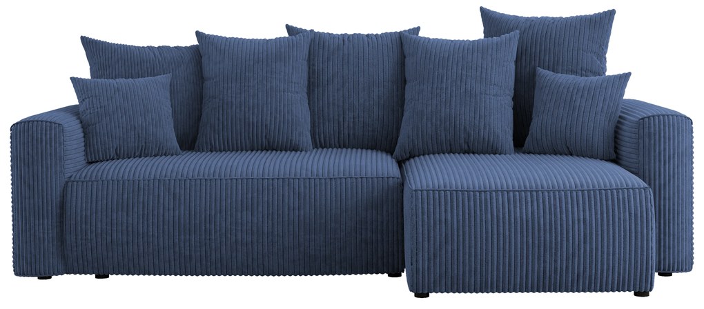 Rohová sedačka Denia (P) (tmavomodrá). Akcia -20%. Vlastná spoľahlivá doprava až k Vám domov. 1133114