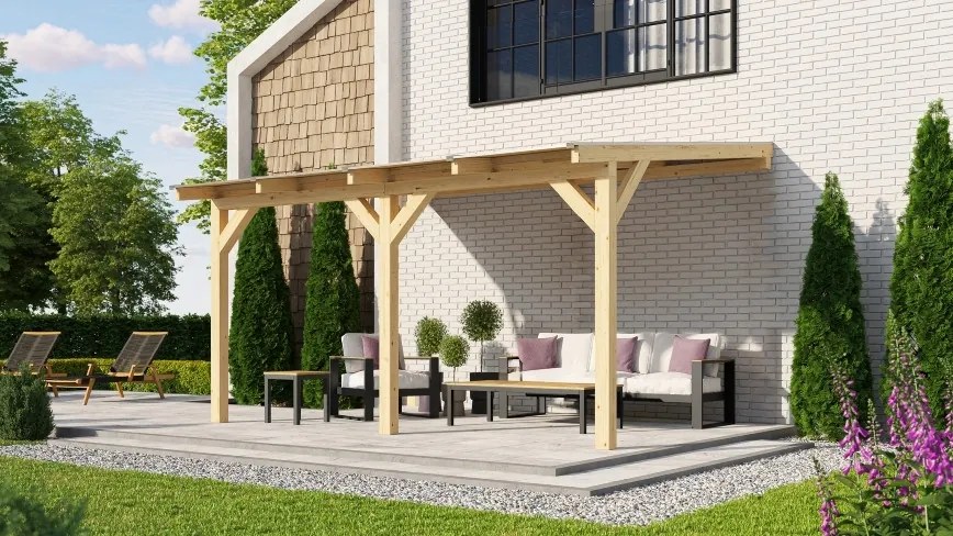 WEKA Drevená záhradná pergola 672 (4,3x3,7m)