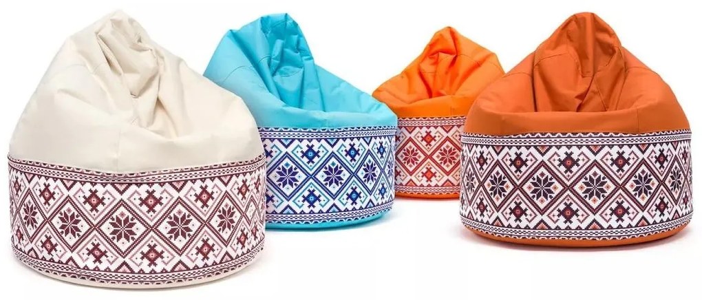 Sedací vak Viper Outdoor Folk – pohodlie s ľudovým štýlom do interiéru aj exteriéru Farba: Folk 2 - M15 oranžovo-hnedý