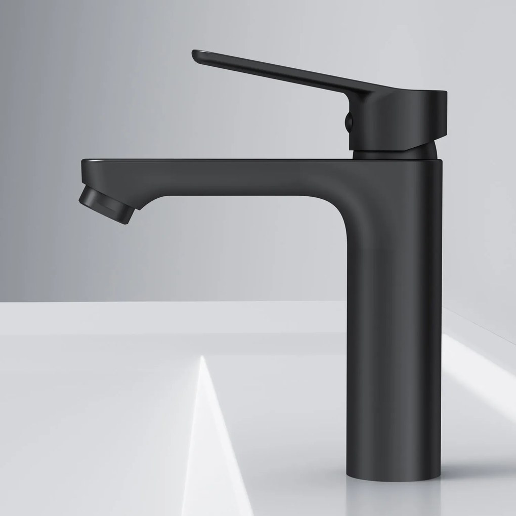 Umývadlová batéria AM.PM Hit FTA82222 jednopáková s odtokovým ventilom, čierna