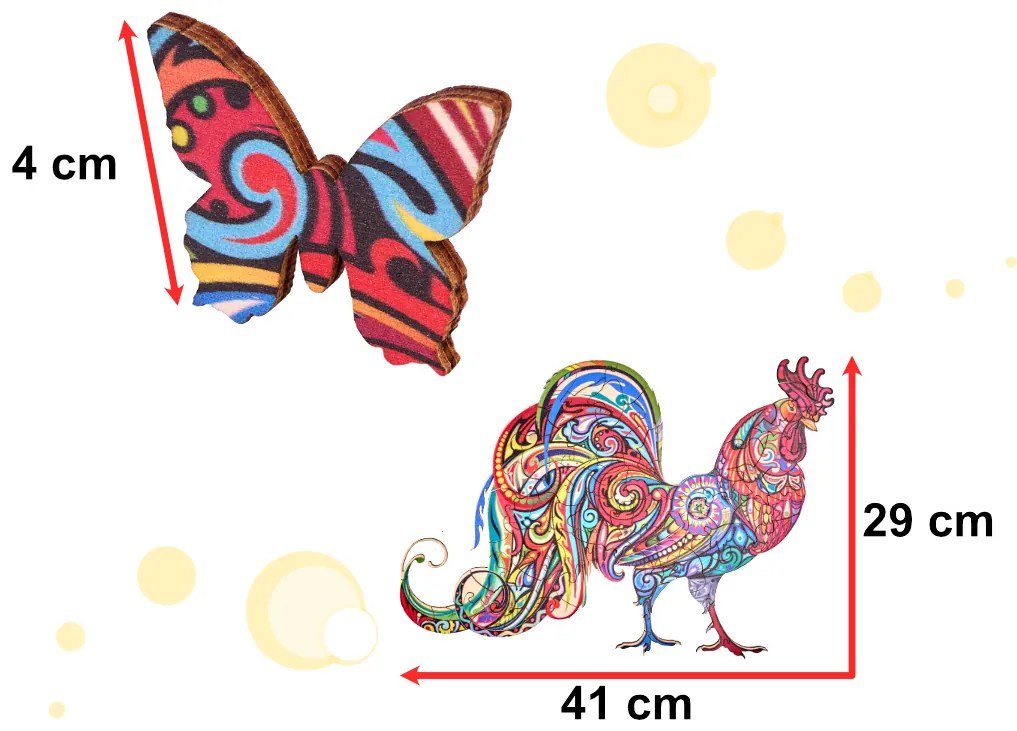 KIK KX5371 Drevené puzzle kohút A3 83 prvkov
