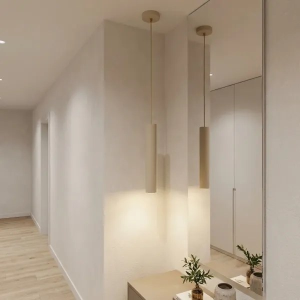 Brilagi - Luster na lanku TUBE 1xGU10/15W/230V béžová/zlatá