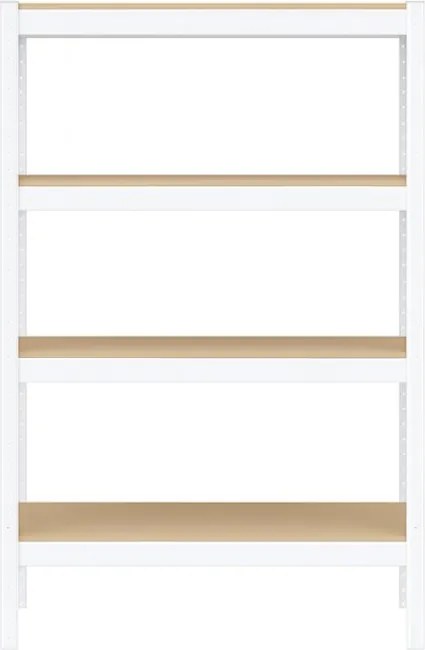 Akcia 20x Regál 150x70x30 cm lakovaný 4-policový, nosnosť 700 kg - biely