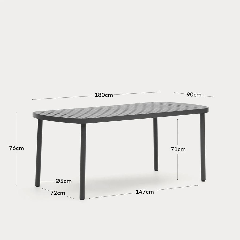 Záhradný jedálenský stôl colnos 180 x 90 cm sivý MUZZA