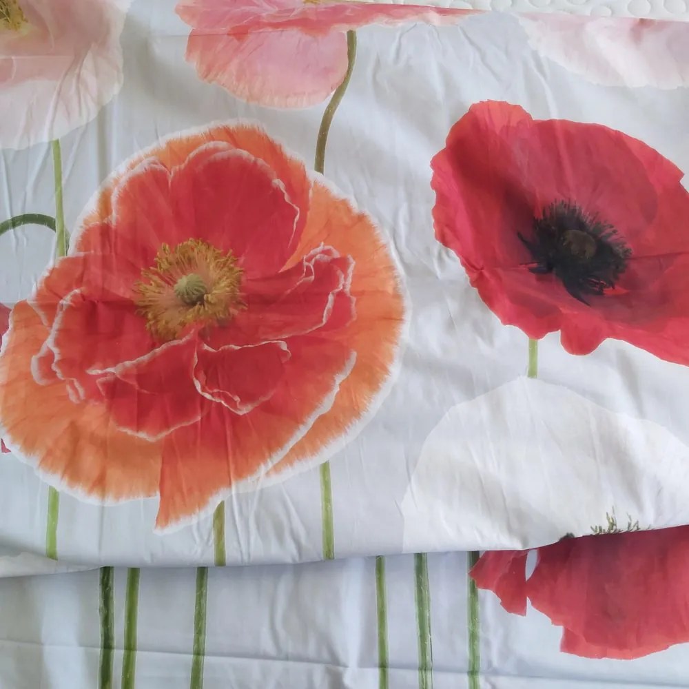 Gipetex Natural Dream 3D talianské obliečky 100% bavlna Poppies - 140x220 / 70x90 cm