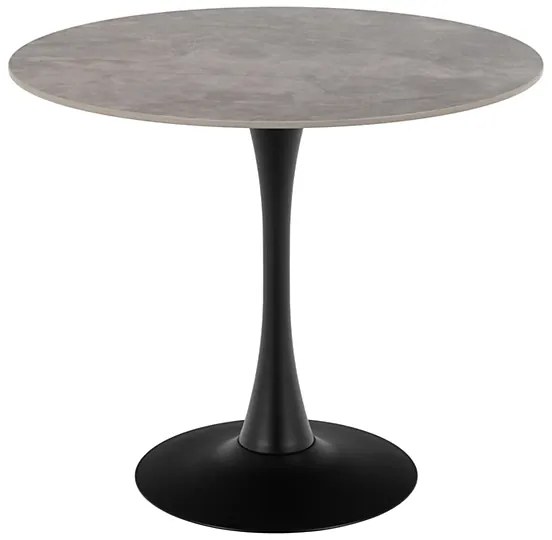 Jídelní kulatý stůl Malta 90 cm šedý/černý