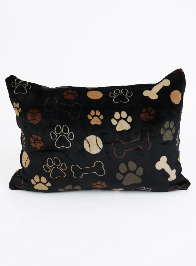 Obliečka na vankúš mikroplyš Exclusive 50 × 70 cm - Psie labky čierne