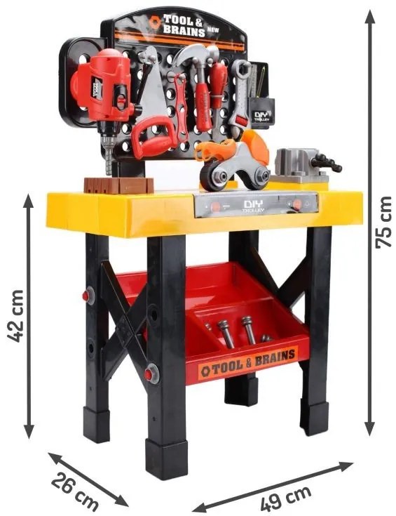 Plastová dielňa s náradím " Tool " Brains " - 39 dielov
