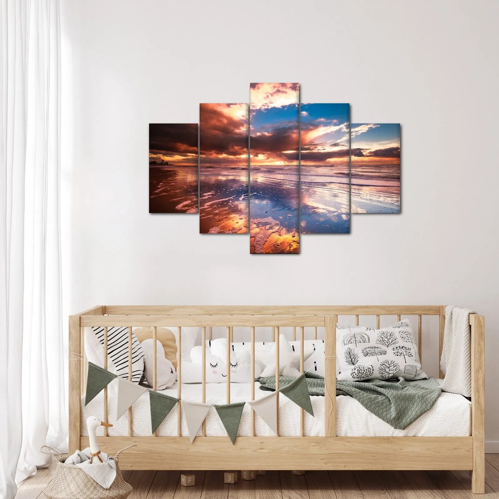 Obraz - Večerná pláž (150x105 cm)