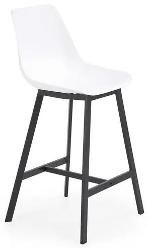 Barová stolička Isa (plast, kov, biela)