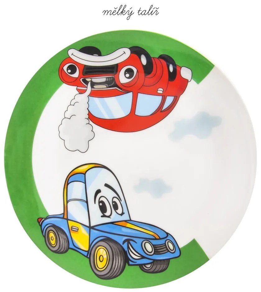 3-dielna detská porcelánová jedálenská súprava Orion Cars