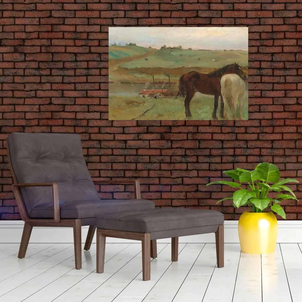 Obraz - Edgar Degas, Horses in a Meadow, reprodukcia (90x60 cm)