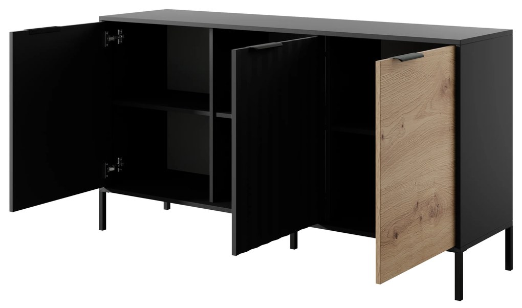 Skrinka Rastafa 3D (dub artisan + čierna). Akcia -21%. Vlastná spoľahlivá doprava až k Vám domov. 1071380