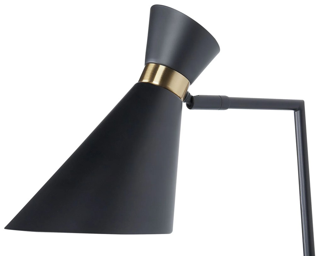 Kovová nástenná lampa čierna MELAWI Beliani