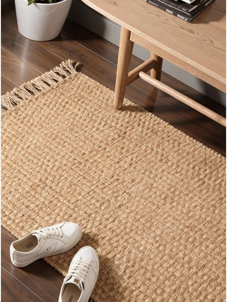 Obojstranný/ručne tkaný jutový behúň v prírodnej farbe 80x300 cm Fjord – Hanse Home