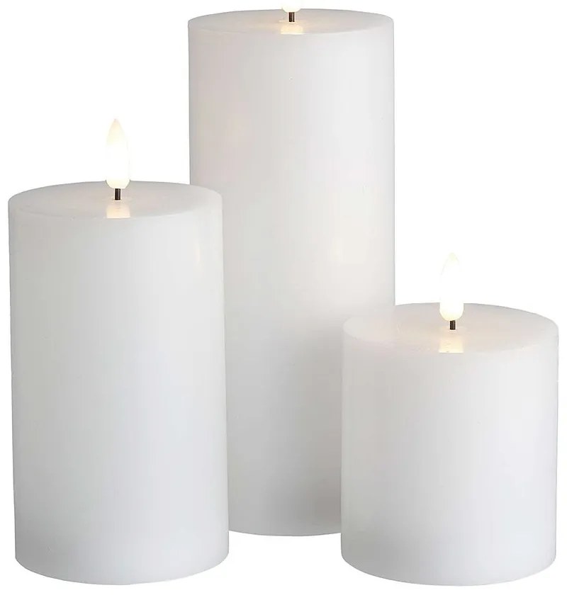 NORDIC LIGHT LED Sviečky 3 ks - biela
