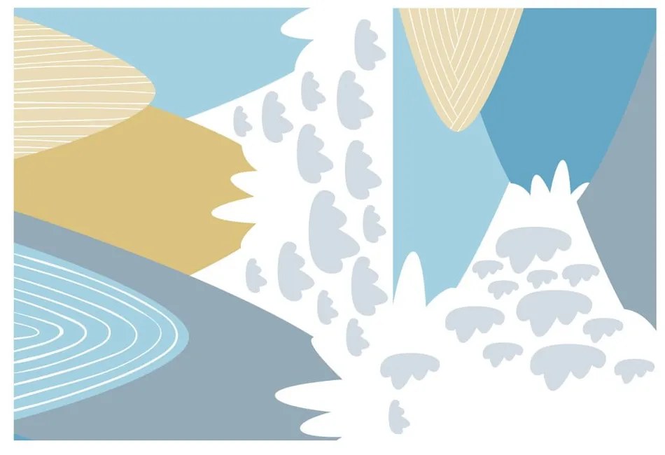 Nástenná samolepka Ambiance Scandinavian Giant Mountains Blanka