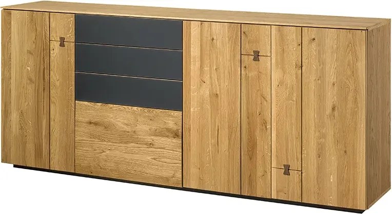 Komoda Minura 47 195 cm dub přírodní/grafit