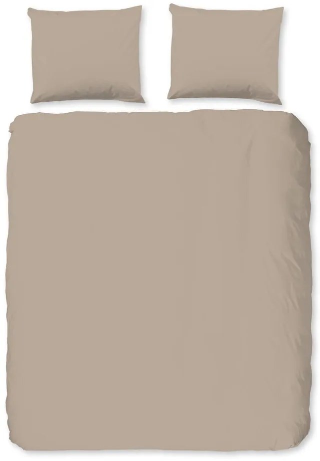 Hnedé flanelové predĺžené obliečky na dvojlôžko 200x220 cm – Good Morning