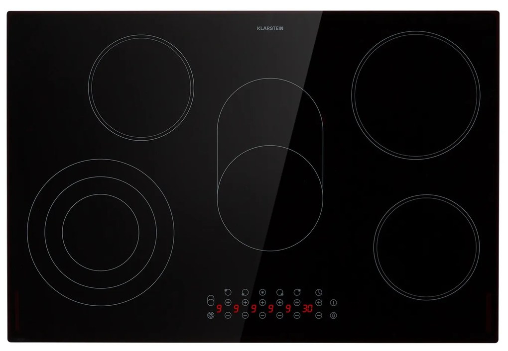 Klarstein Virtuosa Roast, vstavaná varná doska, 5 zón, 8500W, sklokeramika