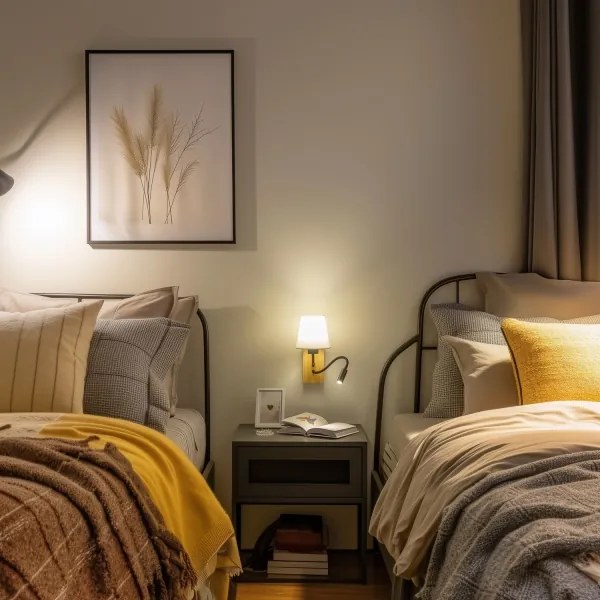 Brilagi - LED Nástenná lampa NUBILA WOOD 1xE27/25W/230V + LED/3W dub/krémová